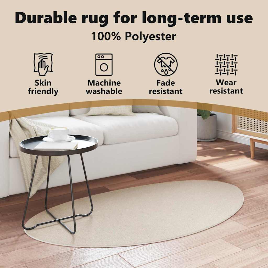 Områdetæpper HUARTE Beige 80 x 150 cm Polyester