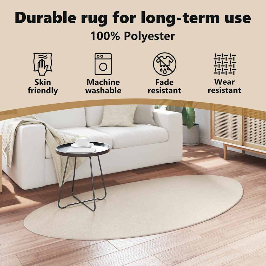 Områdetæpper HUARTE Beige 100 x 200 cm Polyester