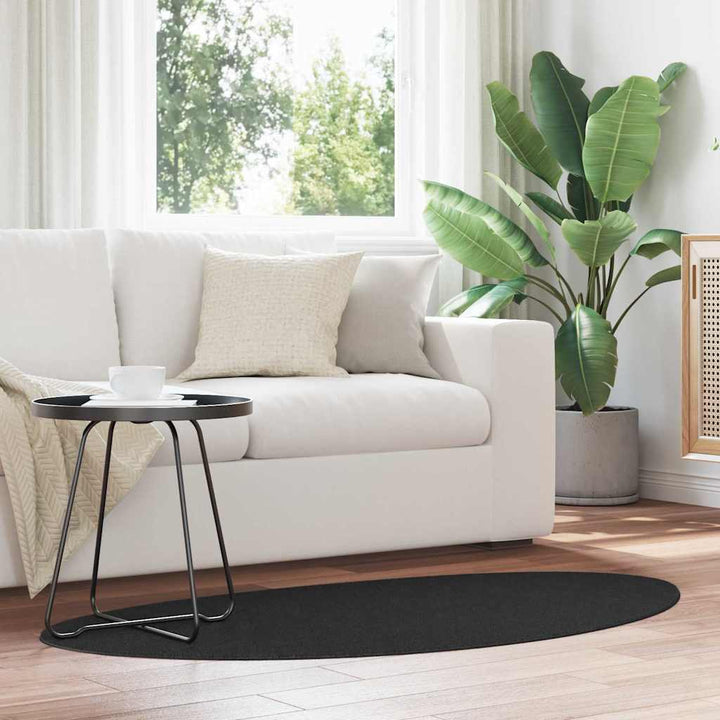 Tæppe HUARTE Sort 80 x 150 cm Polyester