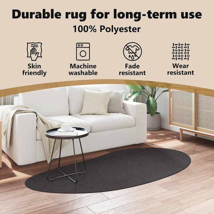 Områdetæpper HUARTE Antracit 100 x 200 cm Polyester