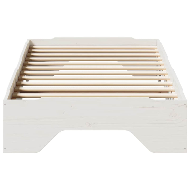 sengeramme uden madras stabelbar 90x190 cm massivt træ hvid