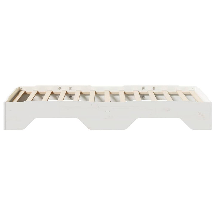 sengeramme uden madras stabelbar 90x190 cm massivt træ hvid