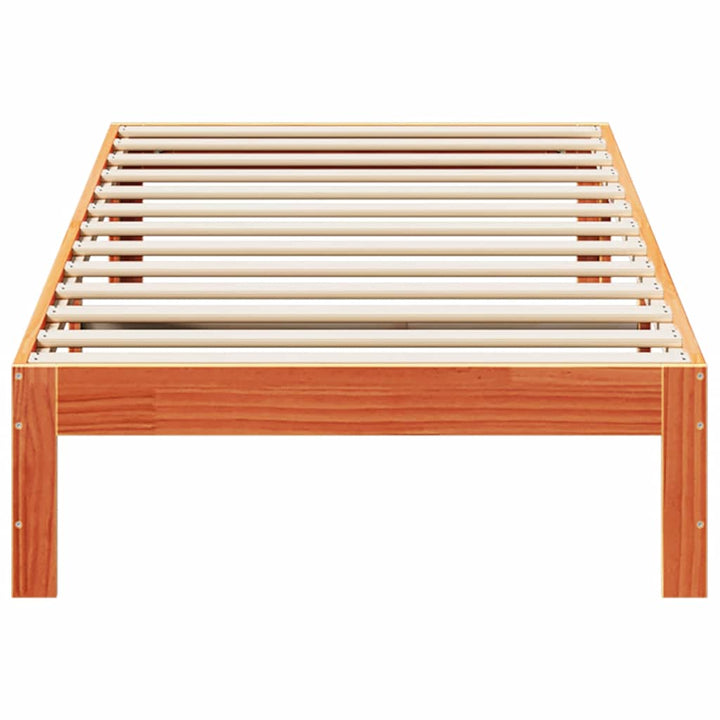 sengeramme uden madras 80x200 cm massivt fyrretræ gyldenbrun