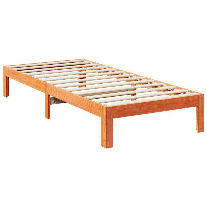 sengeramme uden madras 80x200 cm massivt fyrretræ gyldenbrun