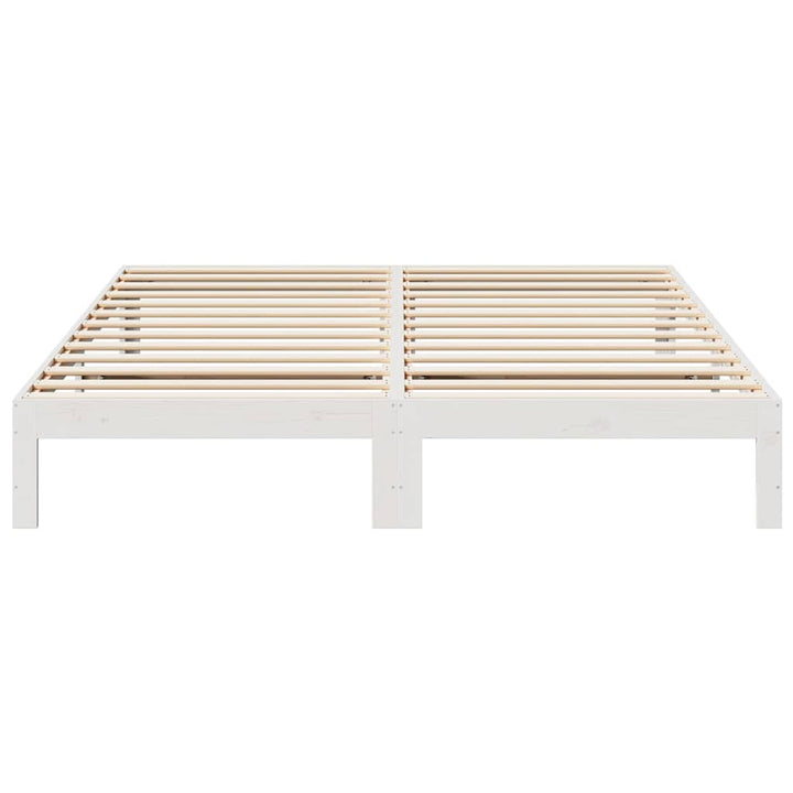 sengeramme uden madras 160x200 cm massivt fyrretræ hvid