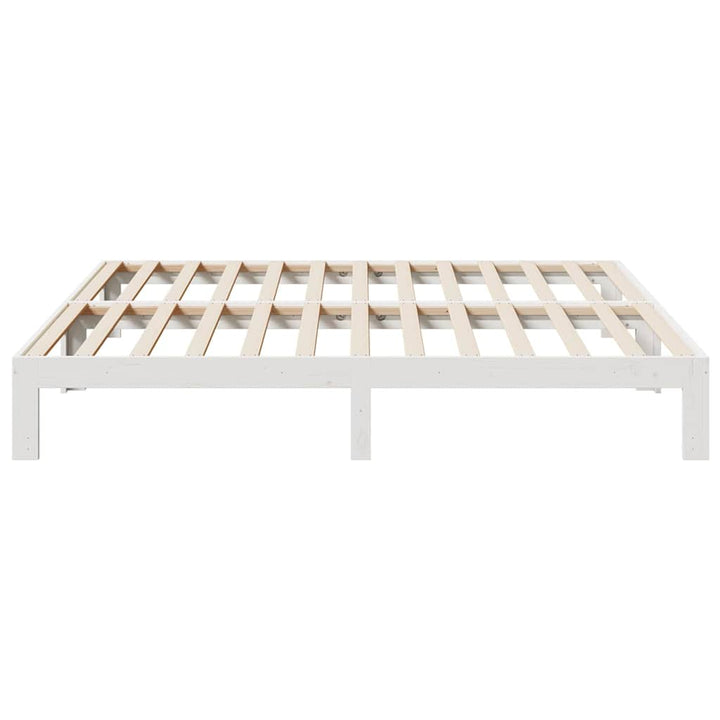 sengeramme uden madras 160x200 cm massivt fyrretræ hvid