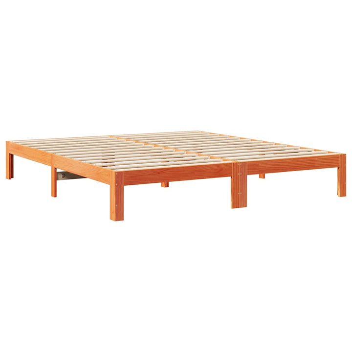sengeramme uden madras 160x200 cm massivt fyrretræ gyldenbrun