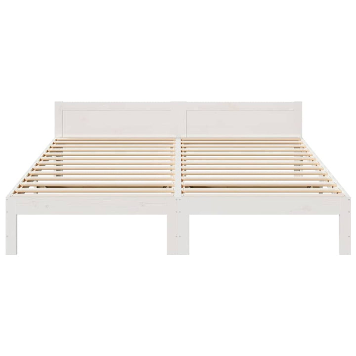 sengeramme uden madras 160x200 cm massivt fyrretræ hvid