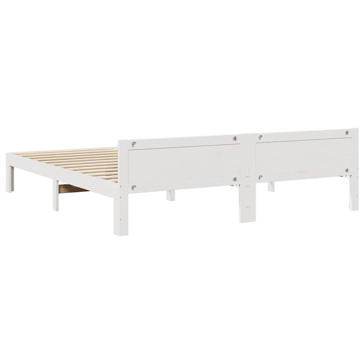sengeramme uden madras 160x200 cm massivt fyrretræ hvid