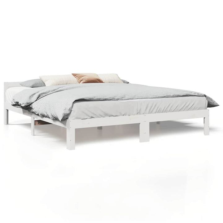 sengeramme uden madras 180x200 cm massivt fyrretræ hvid
