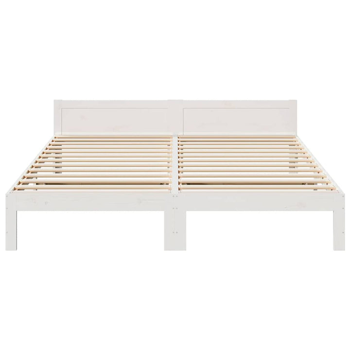 sengeramme uden madras 180x200 cm massivt fyrretræ hvid