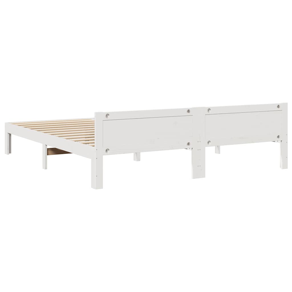 sengeramme uden madras 180x200 cm massivt fyrretræ hvid