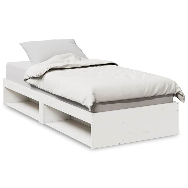 daybed med reol uden madras 100x200 cm massivt fyrretræ hvid