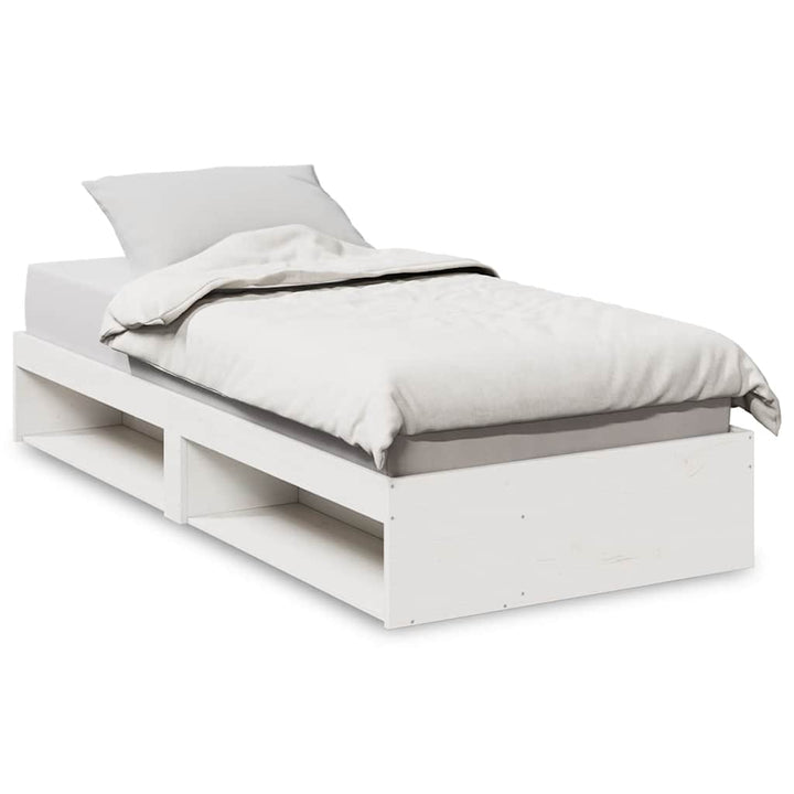 daybed med reol uden madras 100x200 cm massivt fyrretræ hvid