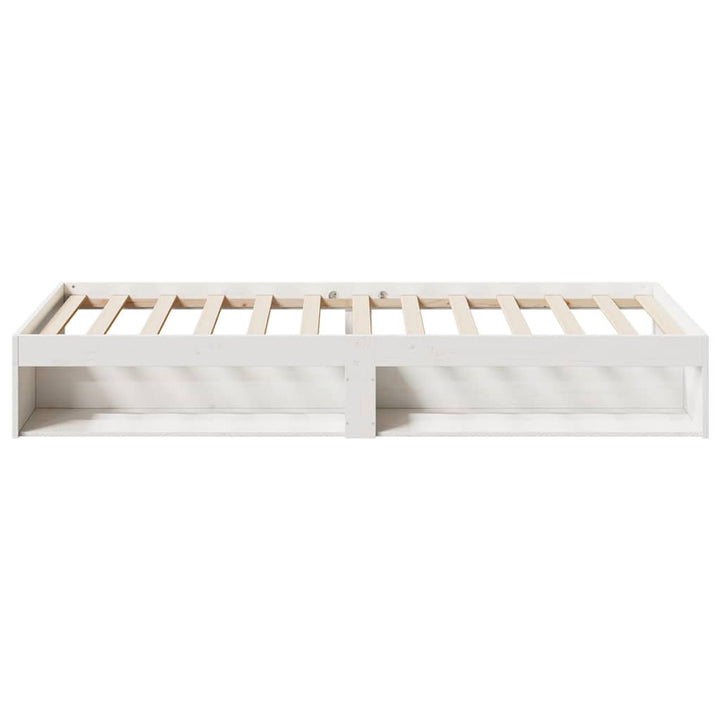 daybed med reol uden madras 100x200 cm massivt fyrretræ hvid