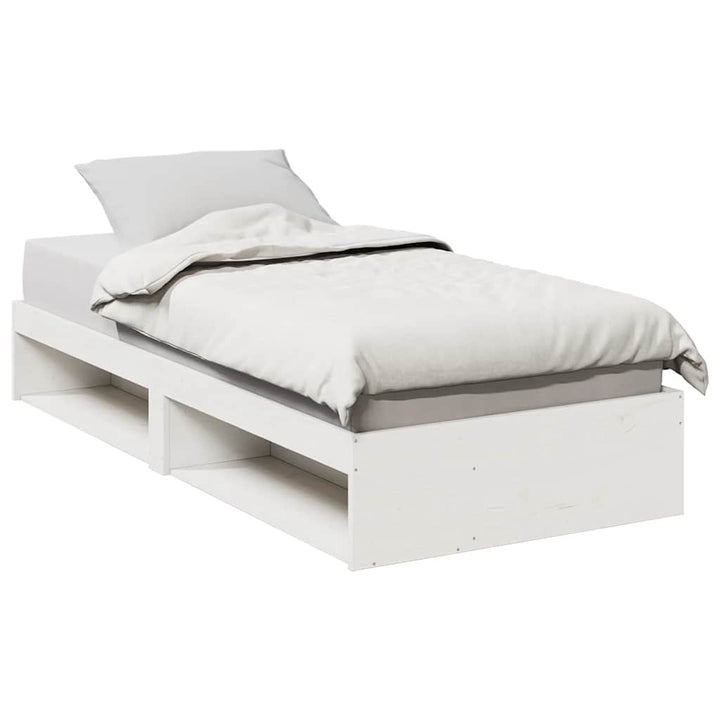 daybed med reol uden madras 100x200 cm massivt fyrretræ hvid
