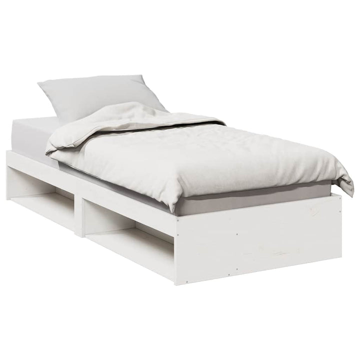 daybed med reol uden madras 100x200 cm massivt fyrretræ hvid