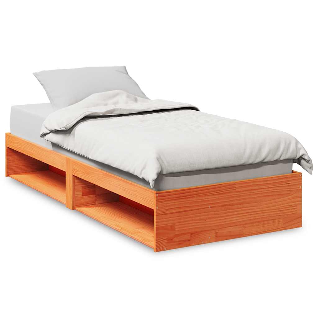daybed uden madras 100x200 cm massivt fyrretræ gyldenbrun