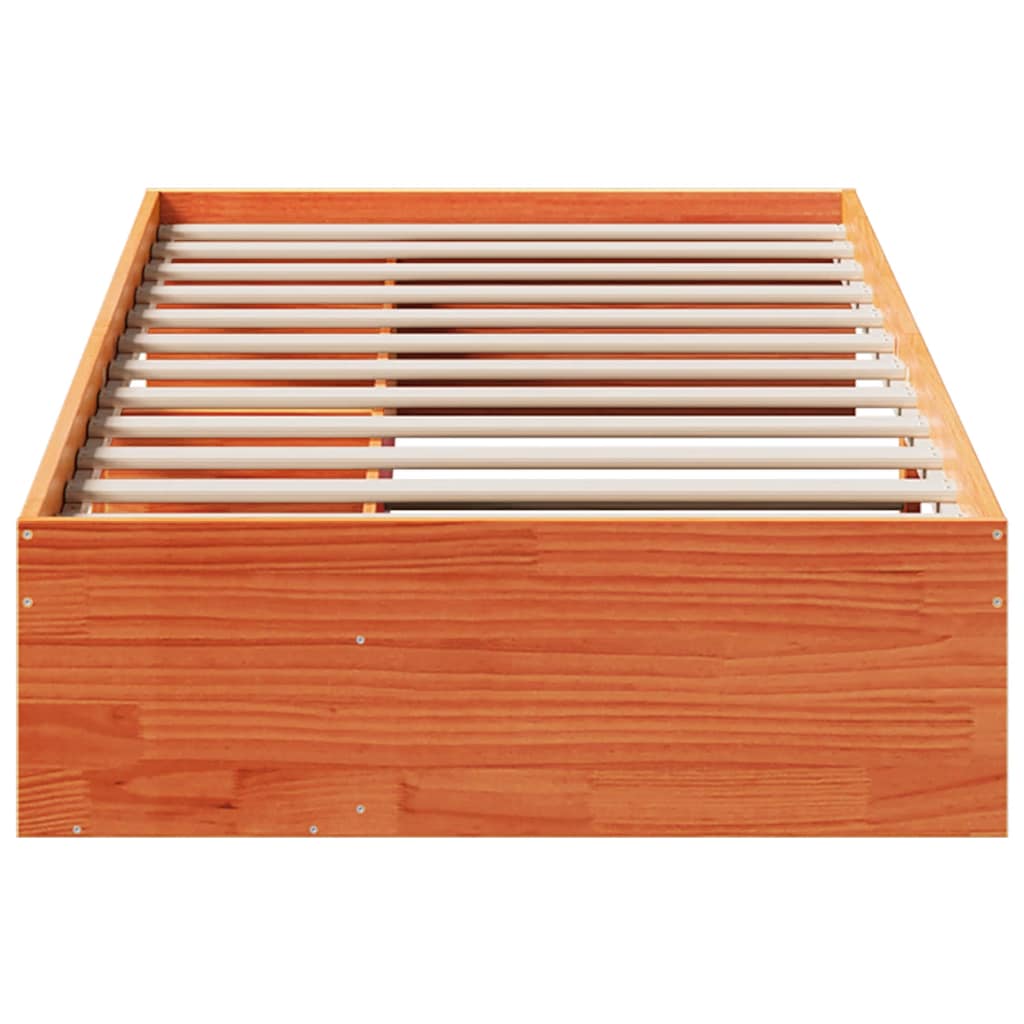 daybed uden madras 90x200 cm massivt fyrretræ gyldenbrun