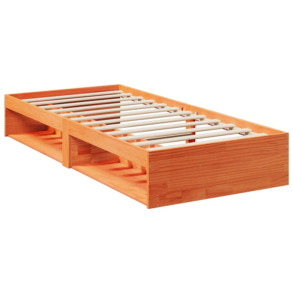 daybed uden madras 80x200 cm massivt fyrretræ gyldenbrun