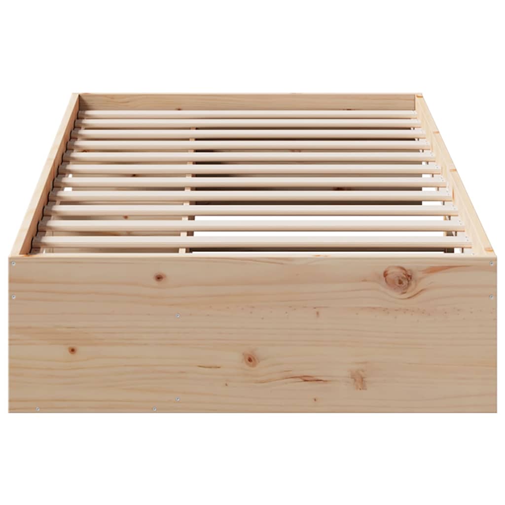 daybed med reol uden madras 75x190 cm massivt fyrretræ