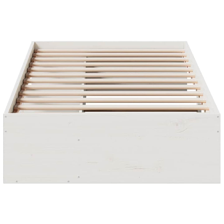 daybed med reol uden madras 75x190 cm massivt fyrretræ hvid