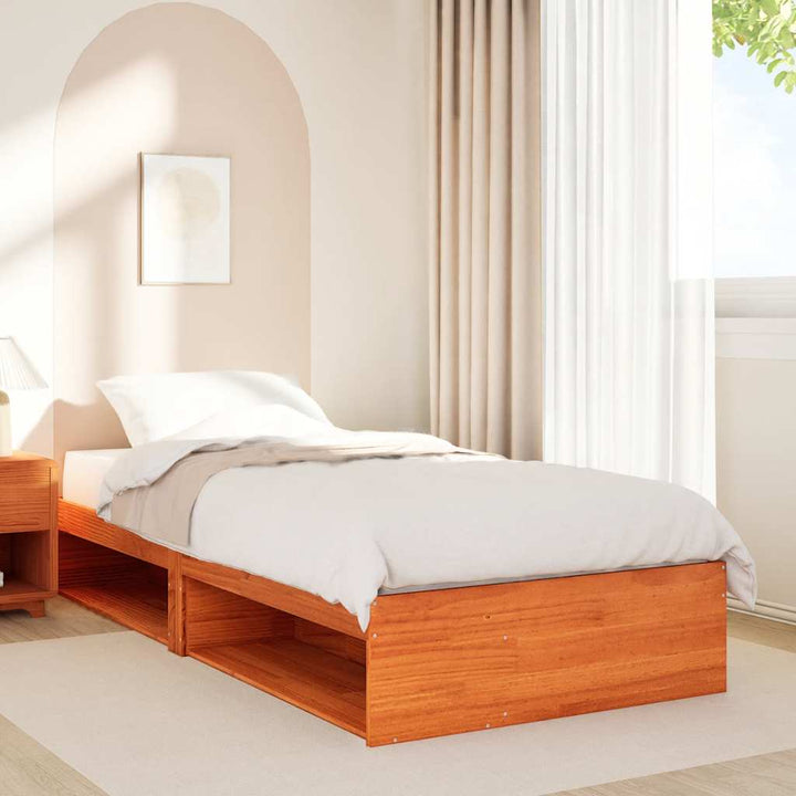 daybed uden madras 75x190 cm massivt fyrretræ gyldenbrun
