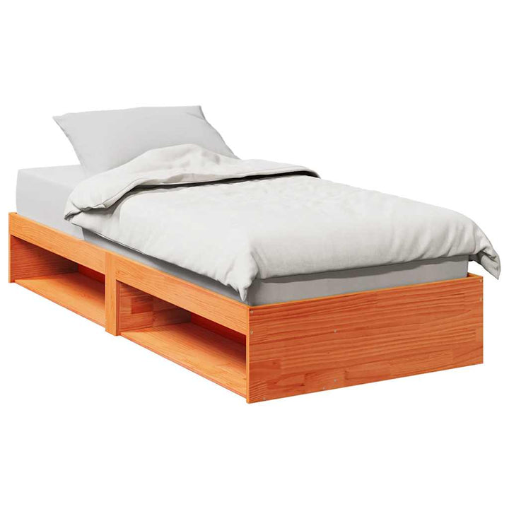 daybed uden madras 75x190 cm massivt fyrretræ gyldenbrun