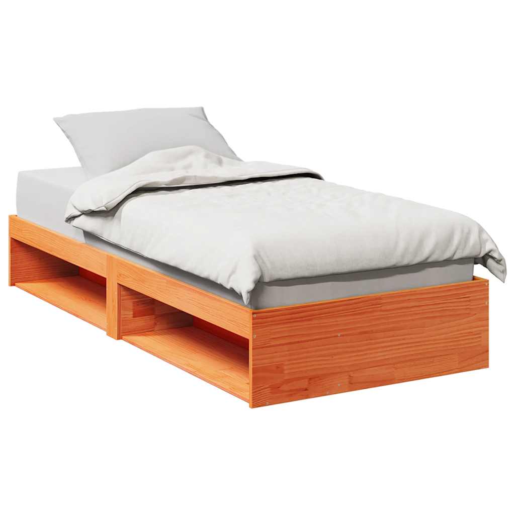 daybed uden madras 75x190 cm massivt fyrretræ gyldenbrun