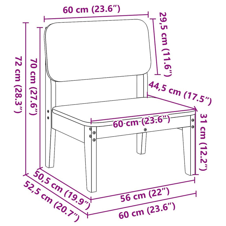 havestol 60x52,5x72 cm massivt fyrretræ brun