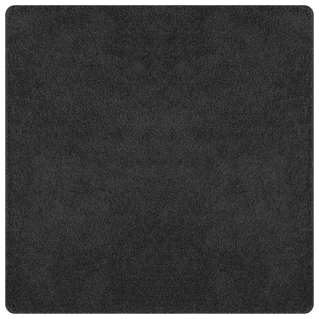 Anti-slip Shaggy tæppe Mørkegrå 120 x 120 cm PP