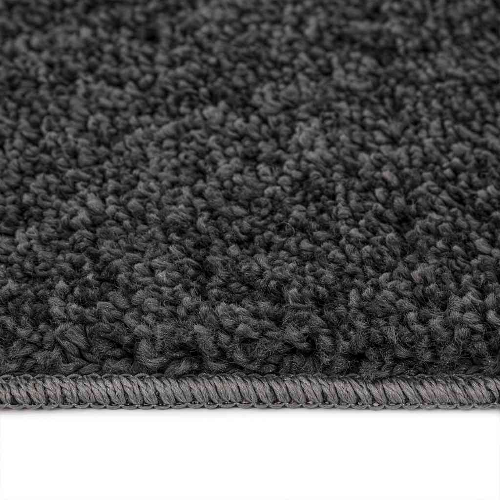 Anti-slip Shaggy tæppe Mørkegrå 160 x 160 cm PP