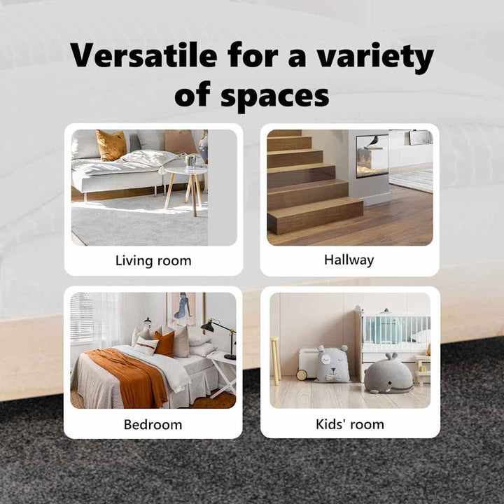 Anti-slip Shaggy tæppe Mørkegrå 200 x 200 cm PP