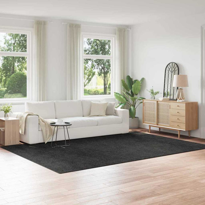 Anti-slip Shaggy tæppe Mørkegrå 240 x 340 cm PP