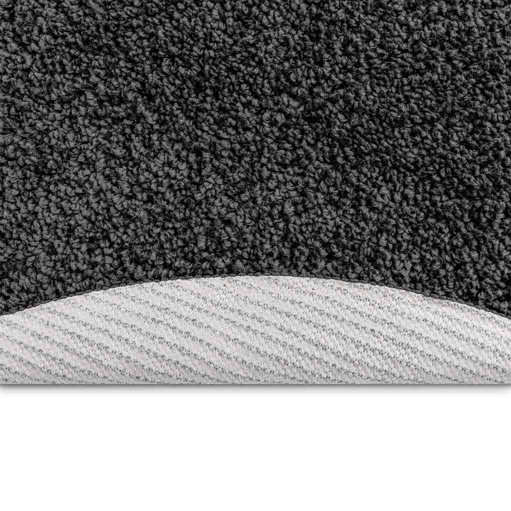 Anti-slip Shaggy tæppe Mørkegrå 90 x 90 cm PP