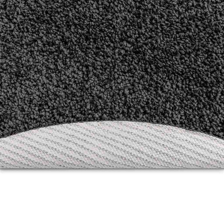 Anti-slip Shaggy tæppe Mørkegrå 120 x 120 cm PP