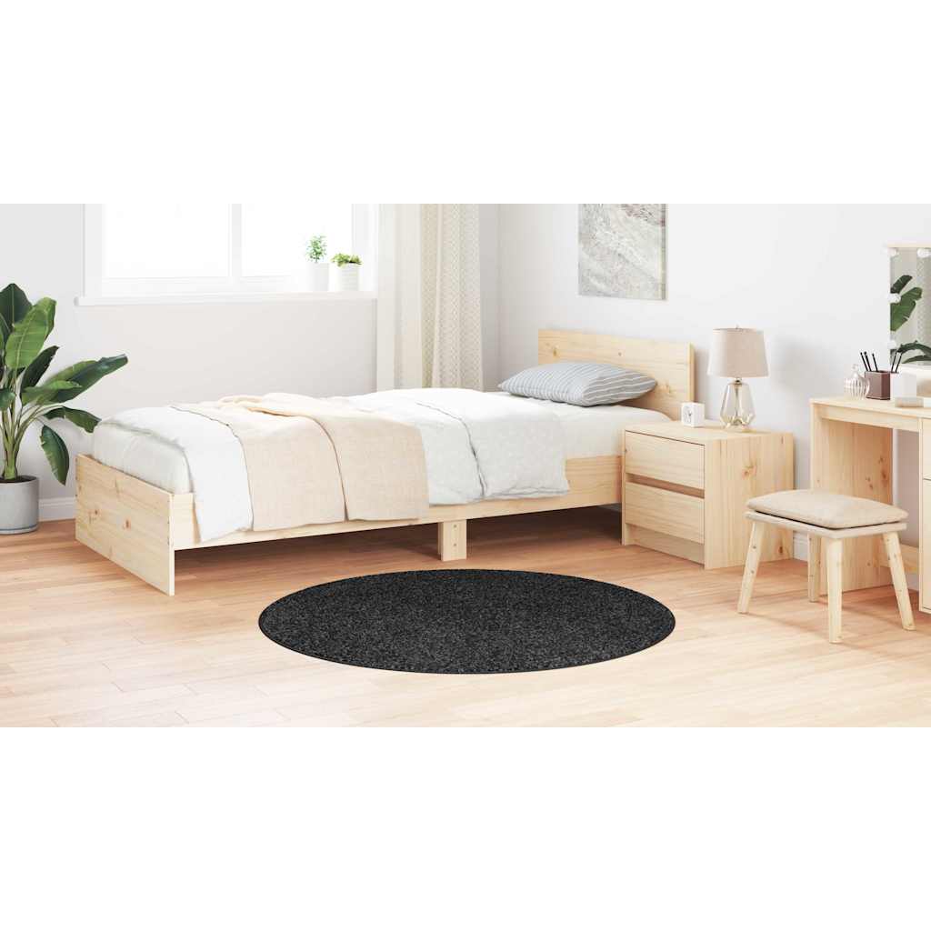 Anti-slip Shaggy tæppe Mørkegrå 120 x 120 cm PP