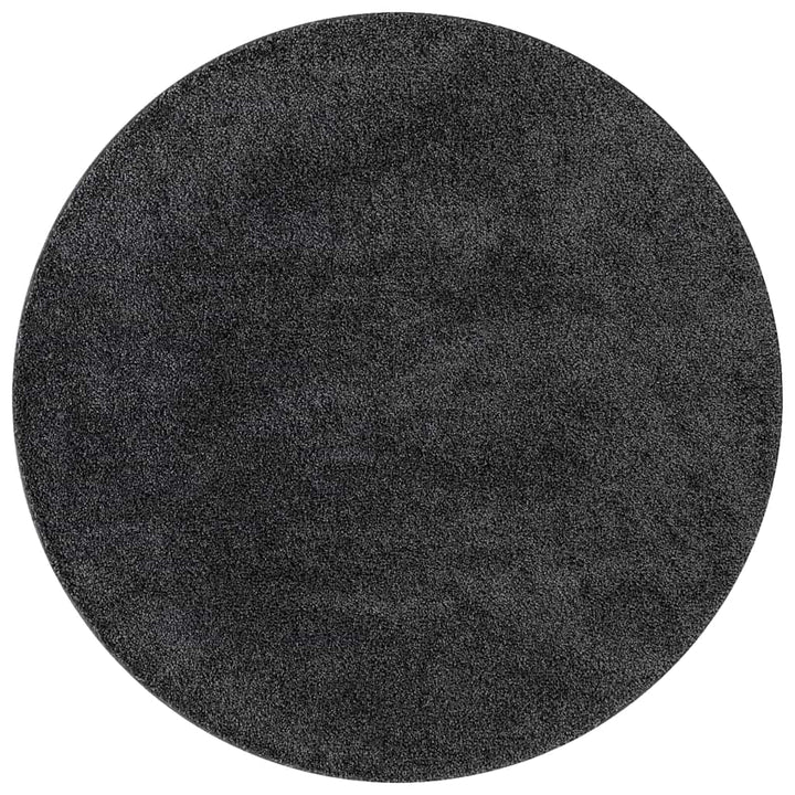 Anti-slip Shaggy tæppe Mørkegrå 160 x 160 cm PP