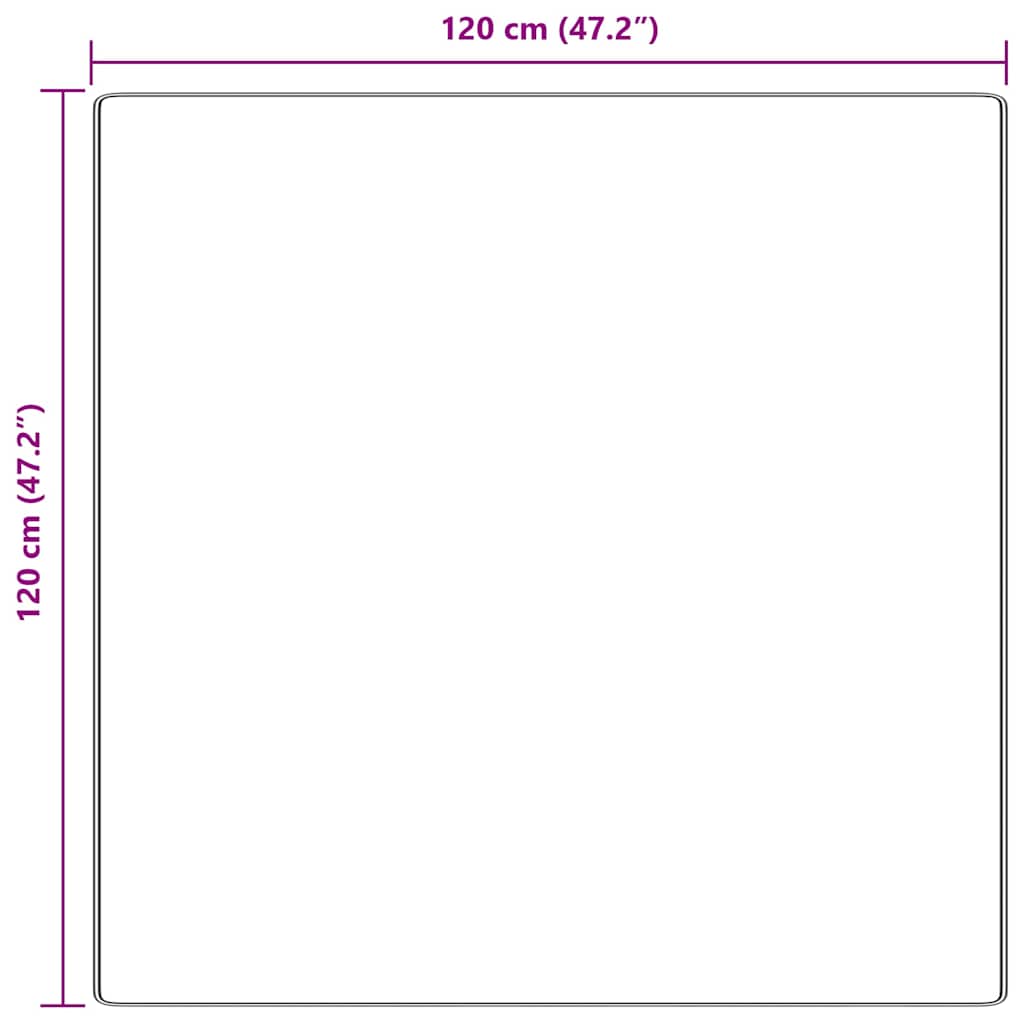 Anti-slip Shaggy tæppe Cremefarvet 120 x 120 cm PP