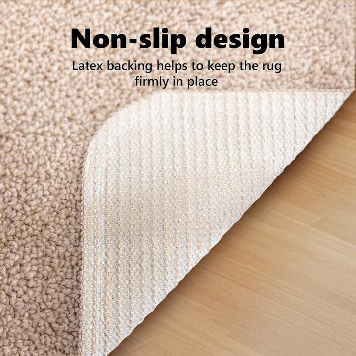 Anti-slip Shaggy tæppe Creme 200 x 200 cm PP