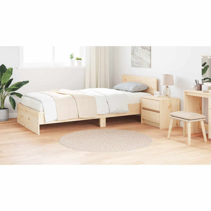 Anti-slip Shaggy tæppe Creme 120 x 120 cm PP