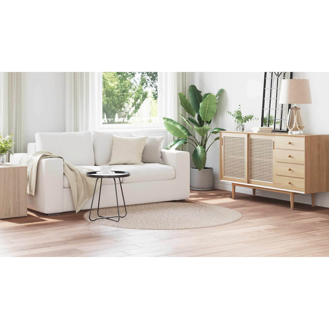 Anti-slip Shaggy tæppe Creme 160 x 160 cm PP