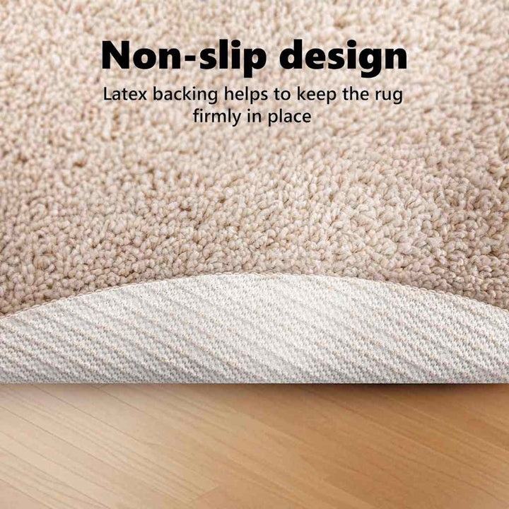 Anti-slip Shaggy tæppe Creme 160 x 160 cm PP