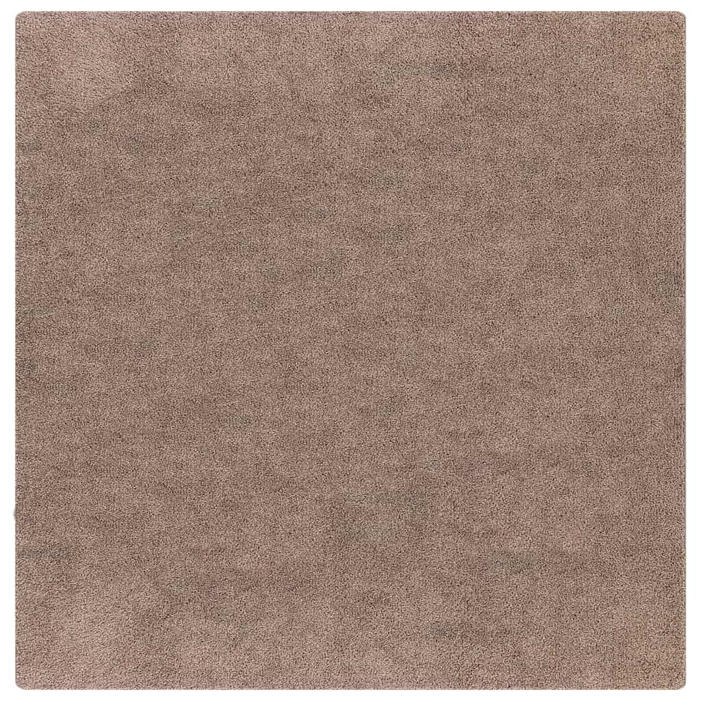 Anti-slip Shaggy tæppe Brun 200 x 200 cm PP