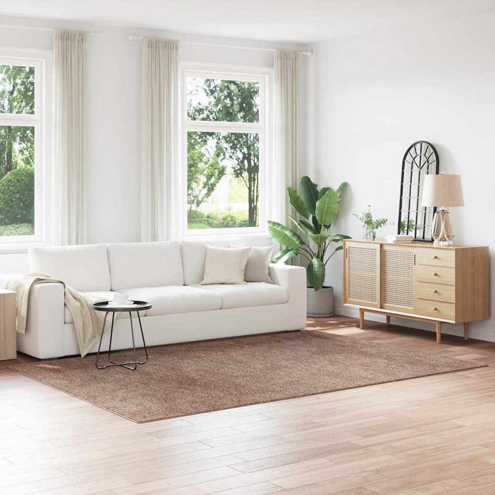 Anti-slip Shaggy tæppe Brun 200 x 290 cm PP