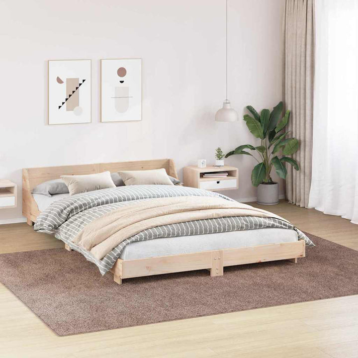 Anti-slip Shaggy tæppe Brun 240 x 340 cm PP