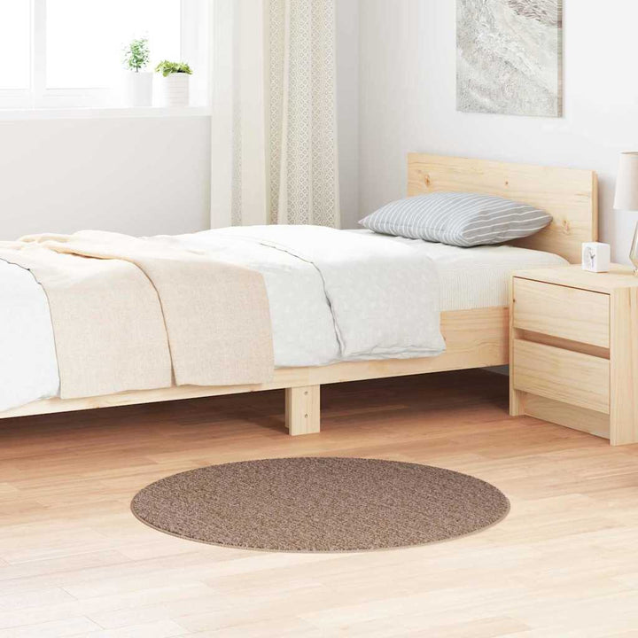 Anti-slip Shaggy tæppe Brun 90 x 90 cm PP