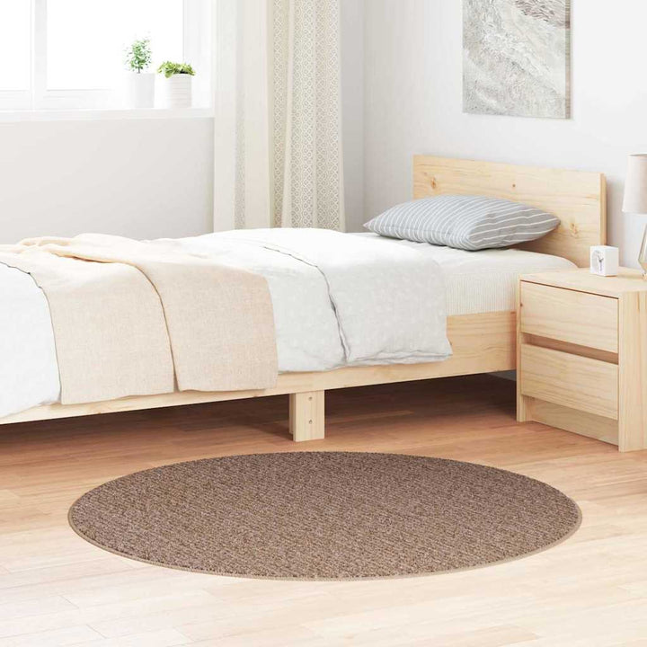 Anti-slip Shaggy tæppe Brun 120 x 120 cm PP
