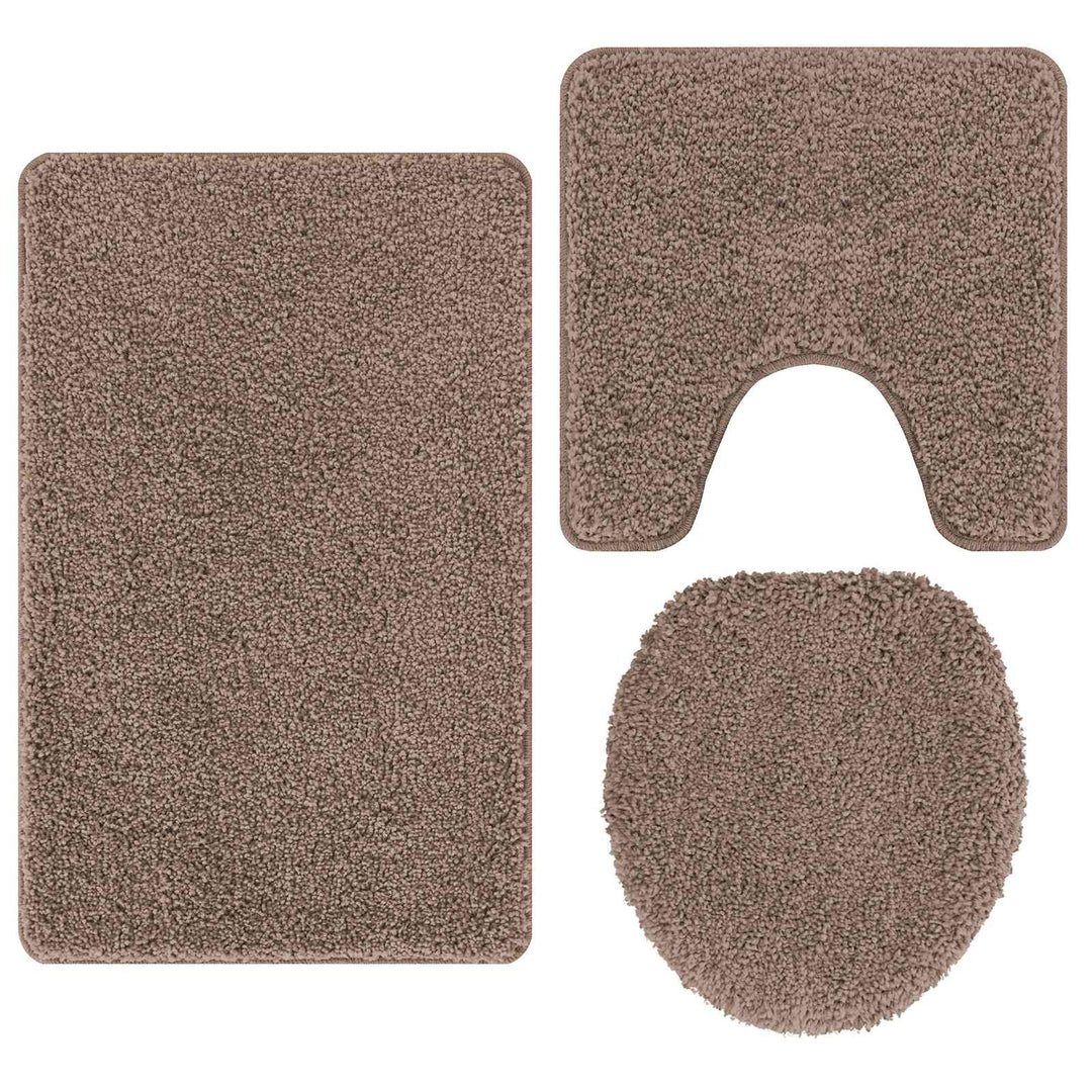Anti-skid badevægs måttesæt 3 pcs Brun PP
