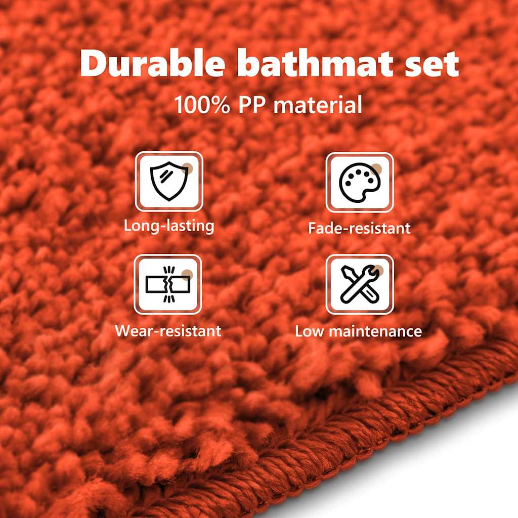 Anti-skid badevægs måttesæt 3 pcs Orange PP